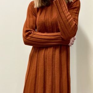 Burnt orange sweater dress